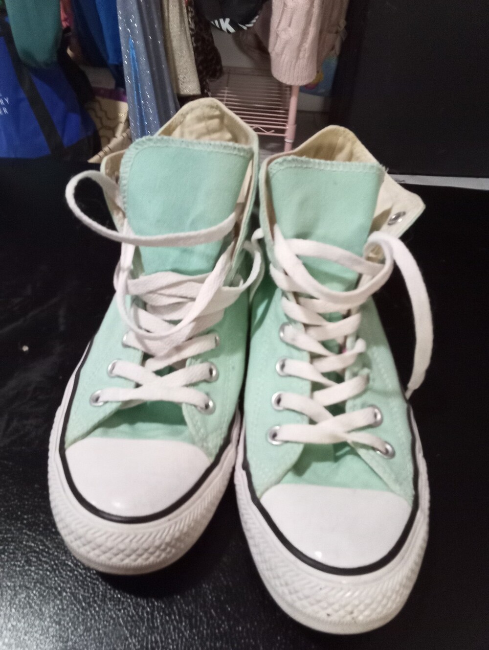 Vans Mint Green High-Top Canvas Sneakers - Women's Lace-Up